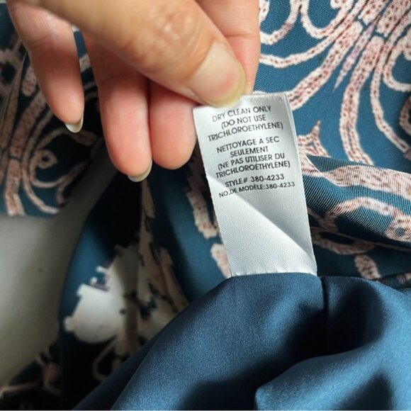 Nanette Lepore Teal and Pink Paisley Patterned Dress Sz 12 - Picture 5 of 10